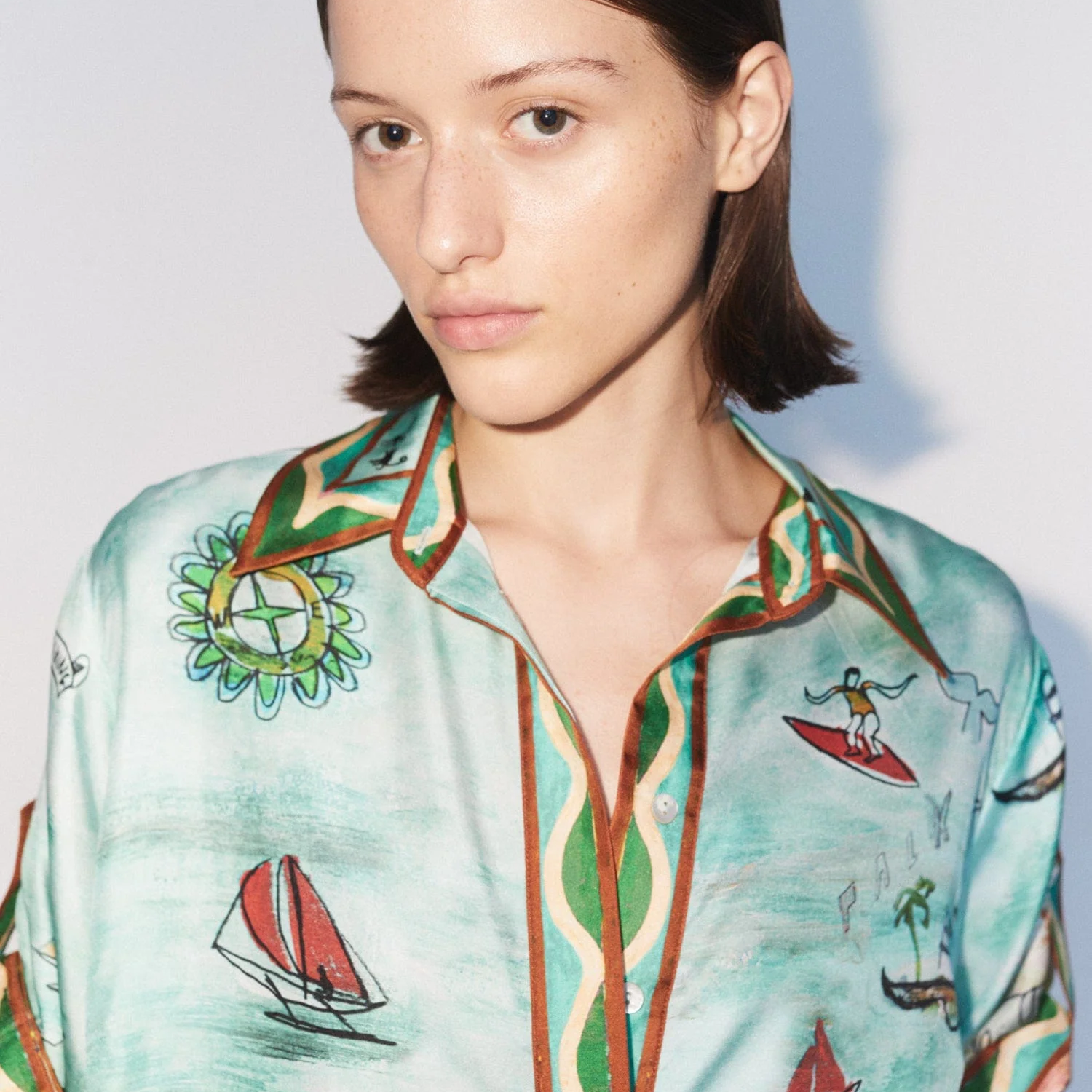 Cartolina Desenli Oversize Gömlek