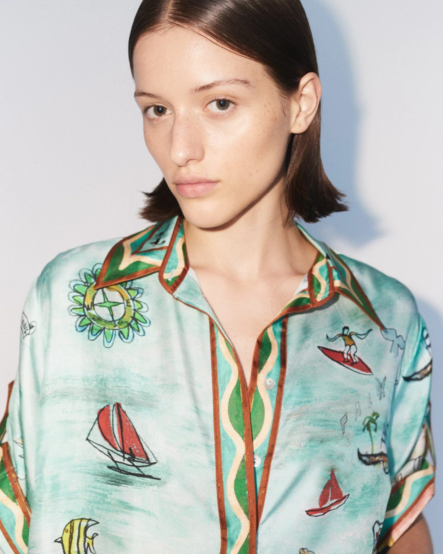 Cartolina Desenli Oversize Gömlek