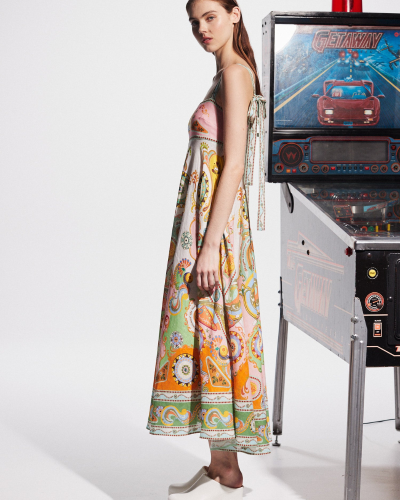 Estelle Spagetti Paisley Uzun Elbise
