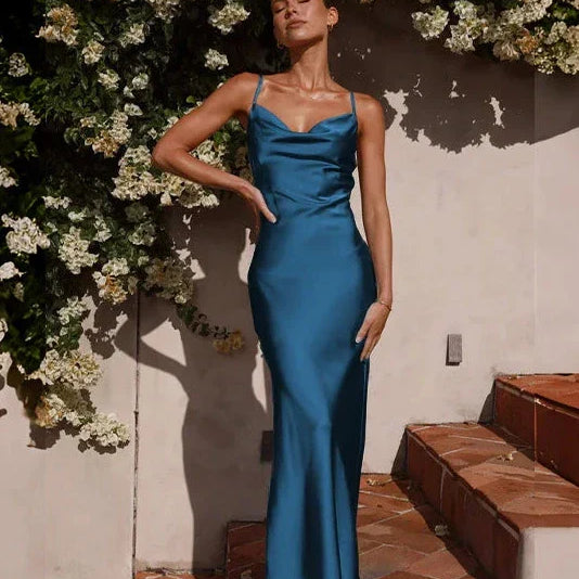 Willow Uzun Elbise - Lacivert