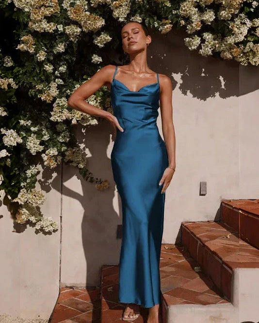 Willow Uzun Elbise - Lacivert