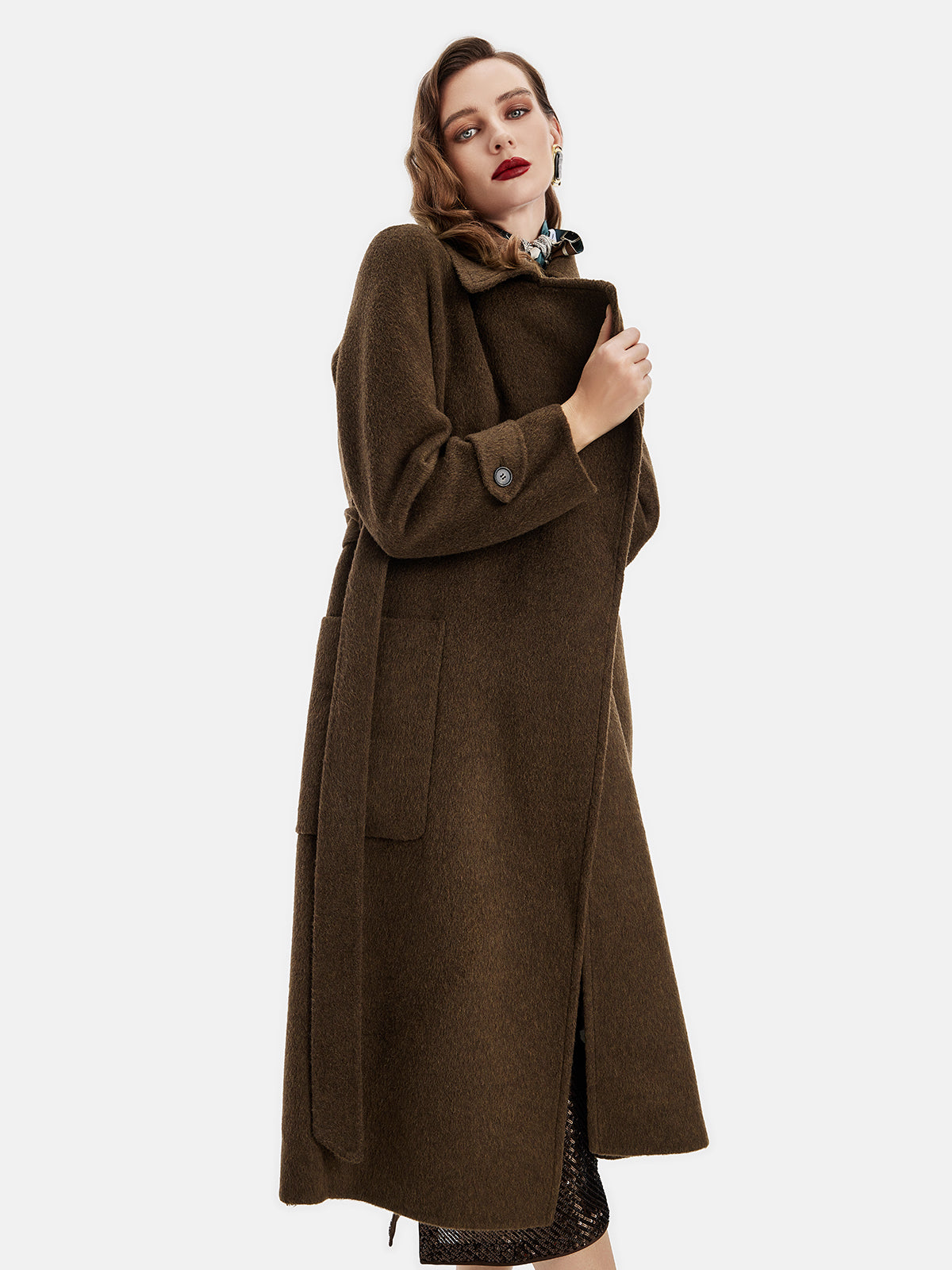 Perulu Alpaka Yün Yaka Ceket