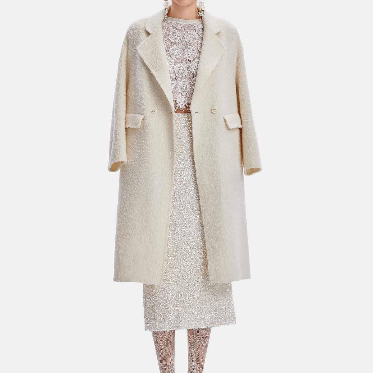 Avustralya Alpaka Yün Yaka Ceket