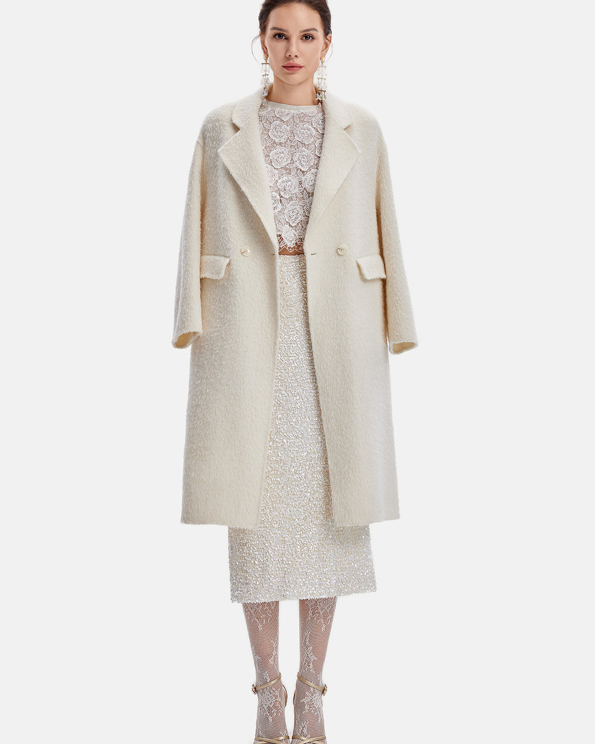 Avustralya Alpaka Yün Yaka Ceket