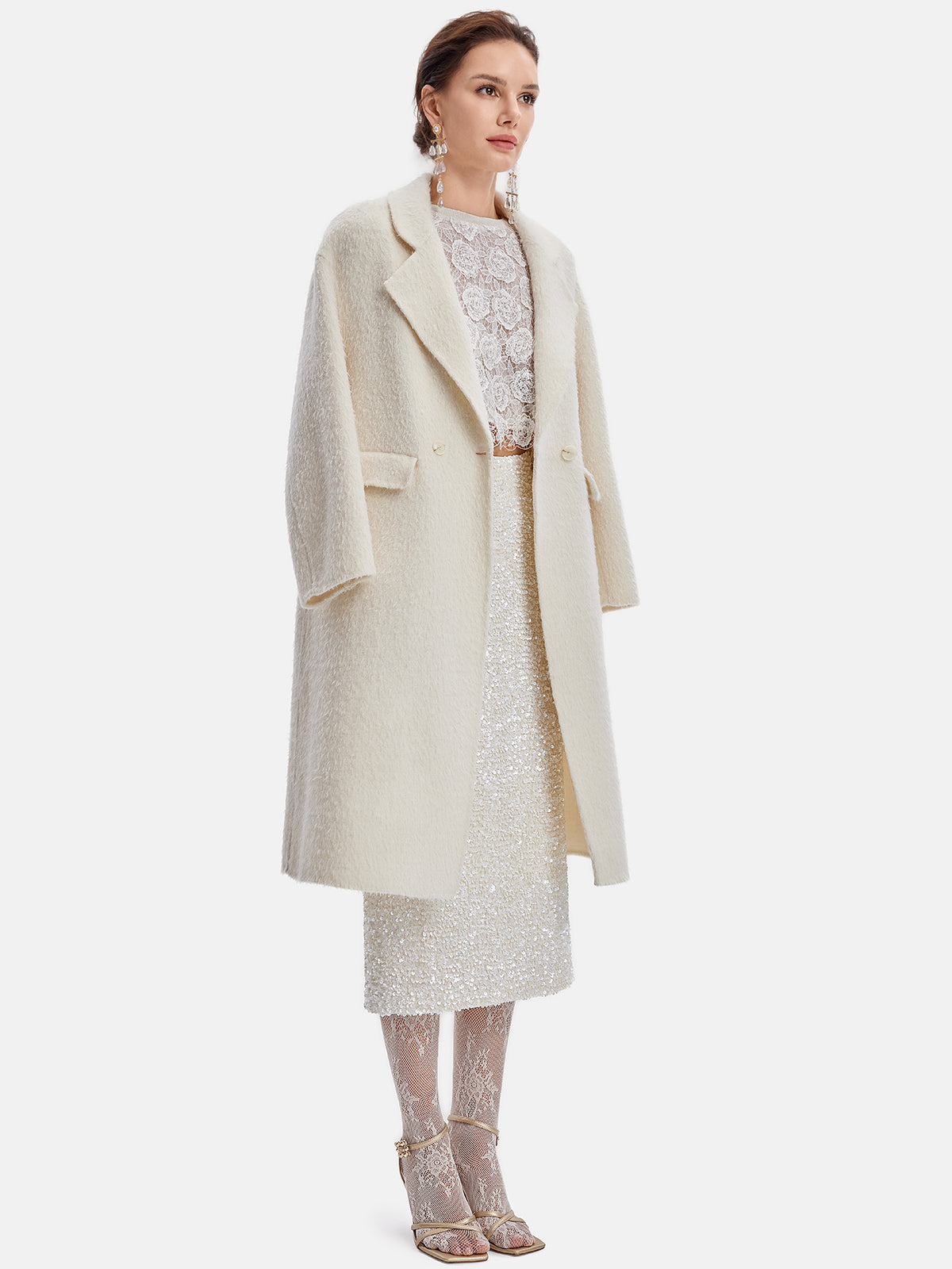 Avustralya Alpaka Yün Yaka Ceket