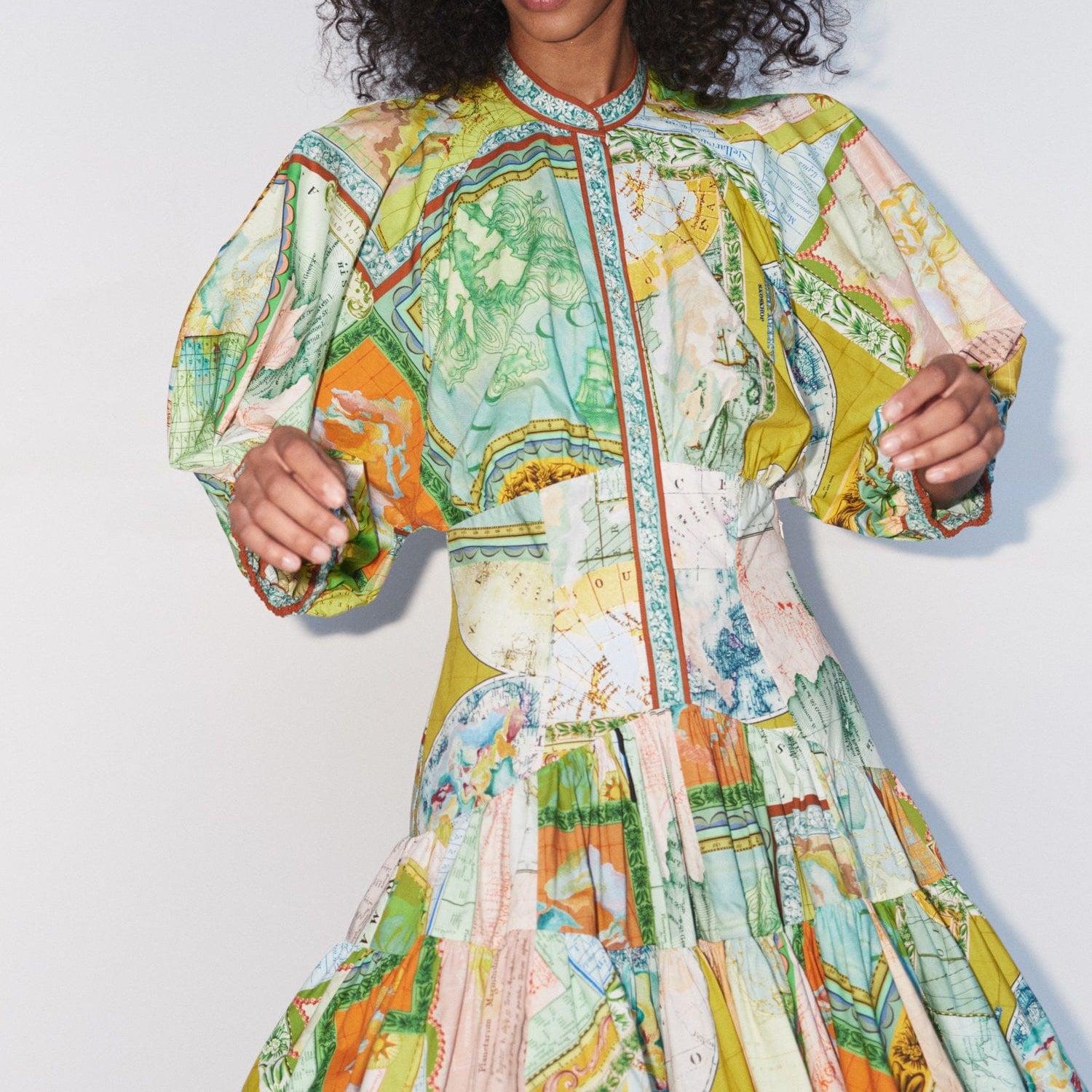 Zéphyr Katlı Desenli Elbise