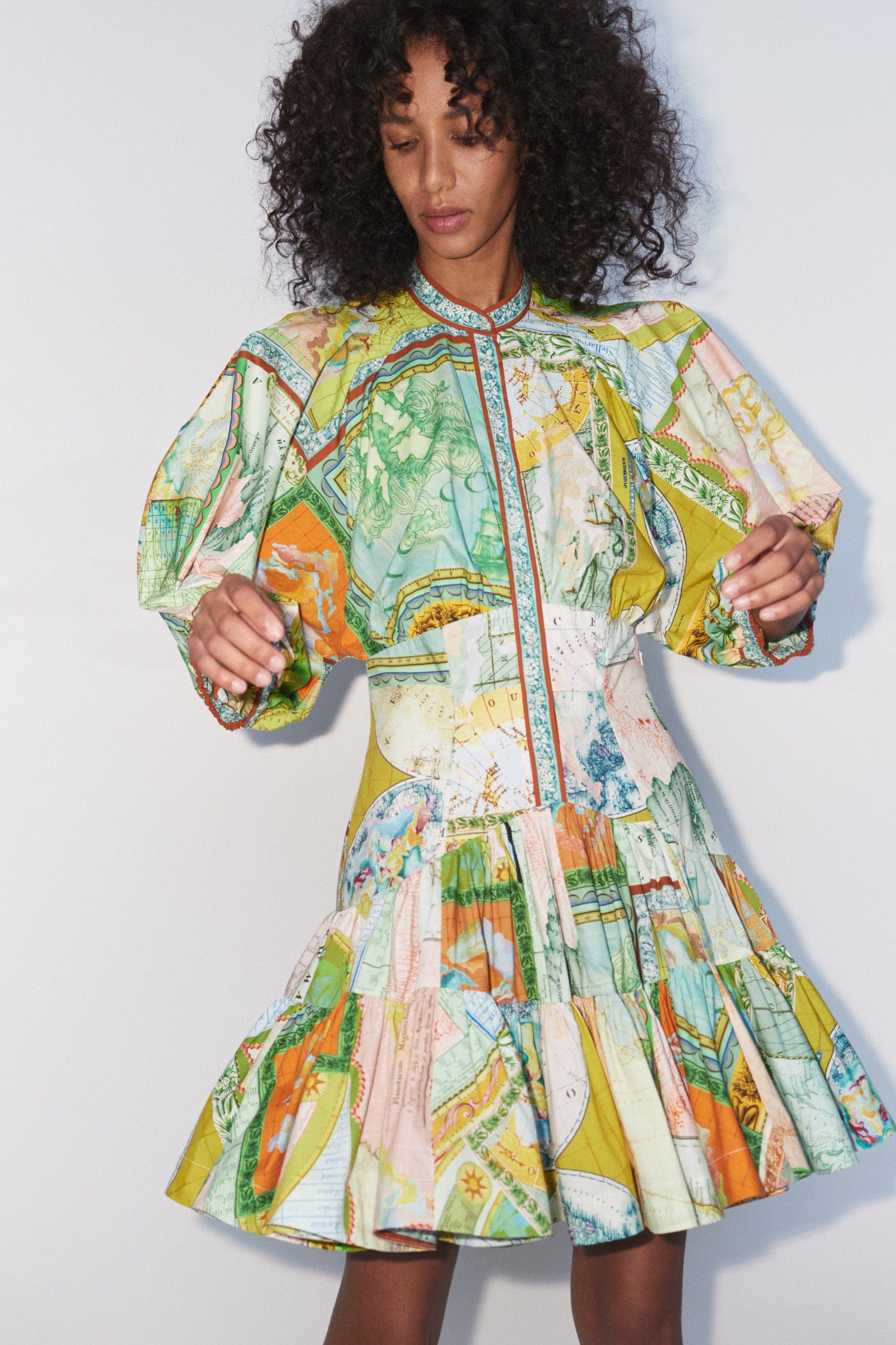 Zéphyr Katlı Desenli Elbise