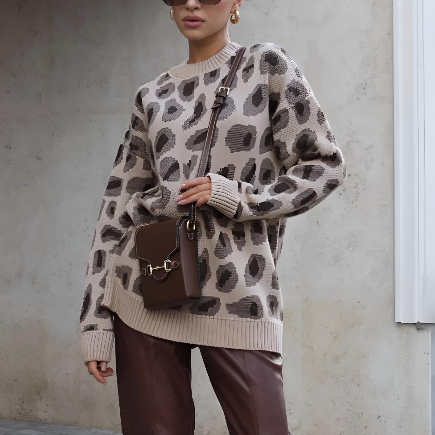Harmony Leopar Desenli Oversize Kazak