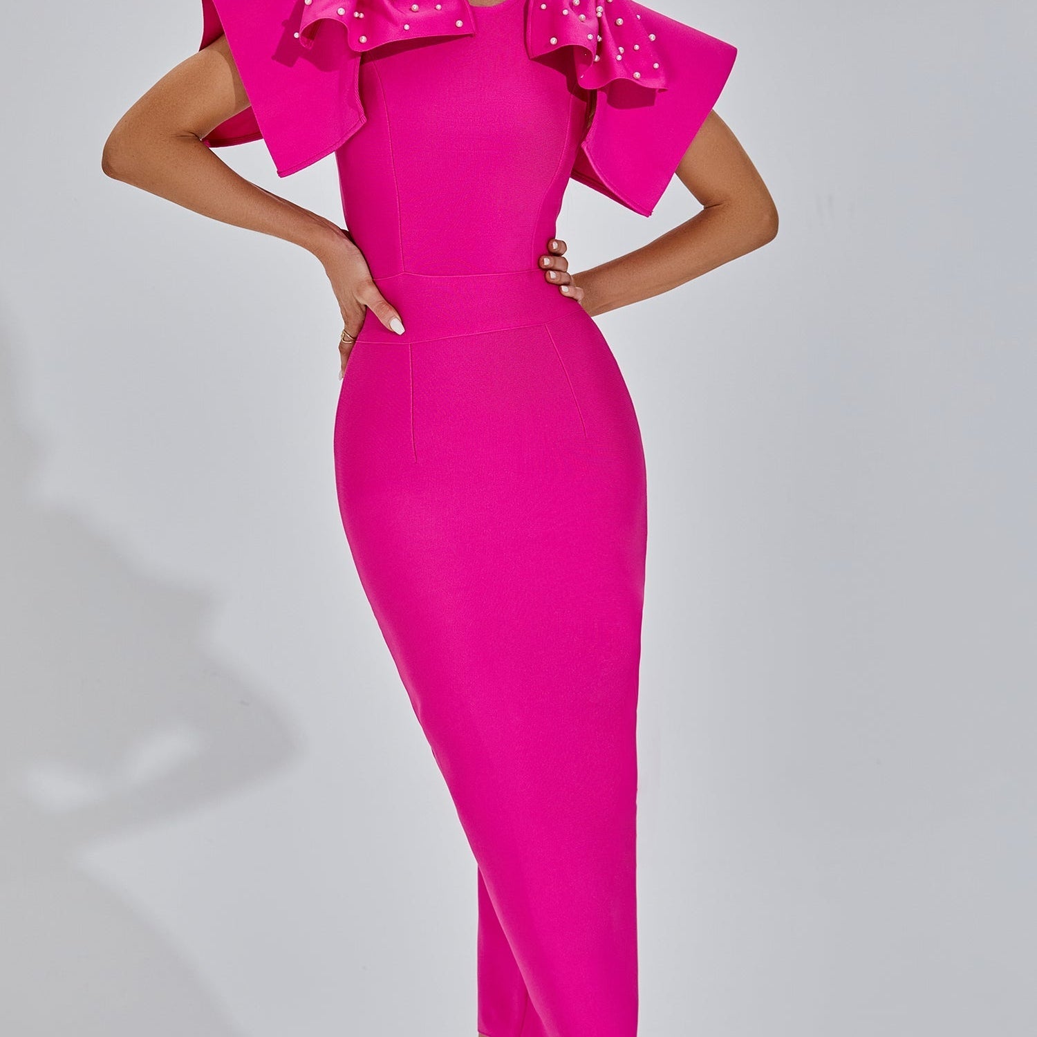 Amalia Pembe Uzun Elbise