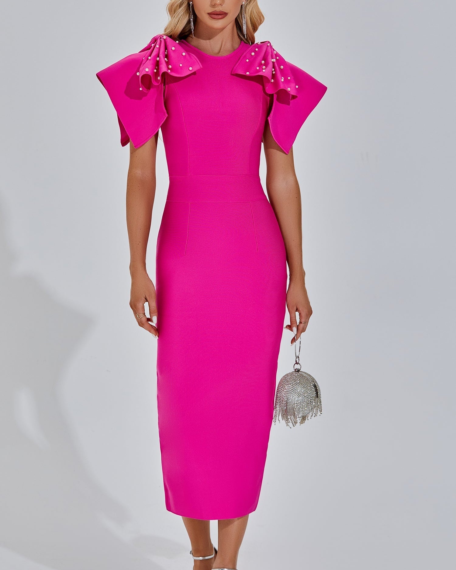 Amalia Pembe Uzun Elbise