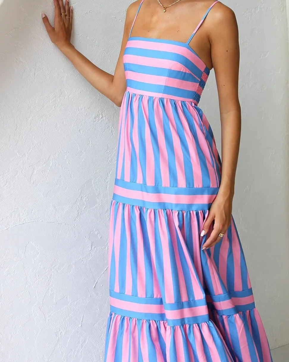 Laina Elbise PEMBE/MAVİ