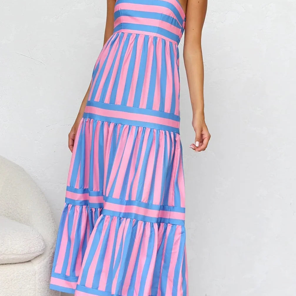 Laina Elbise PEMBE/MAVİ