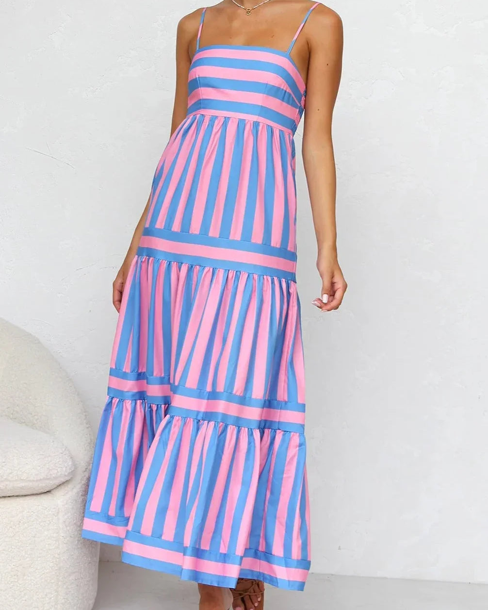 Laina Elbise PEMBE/MAVİ