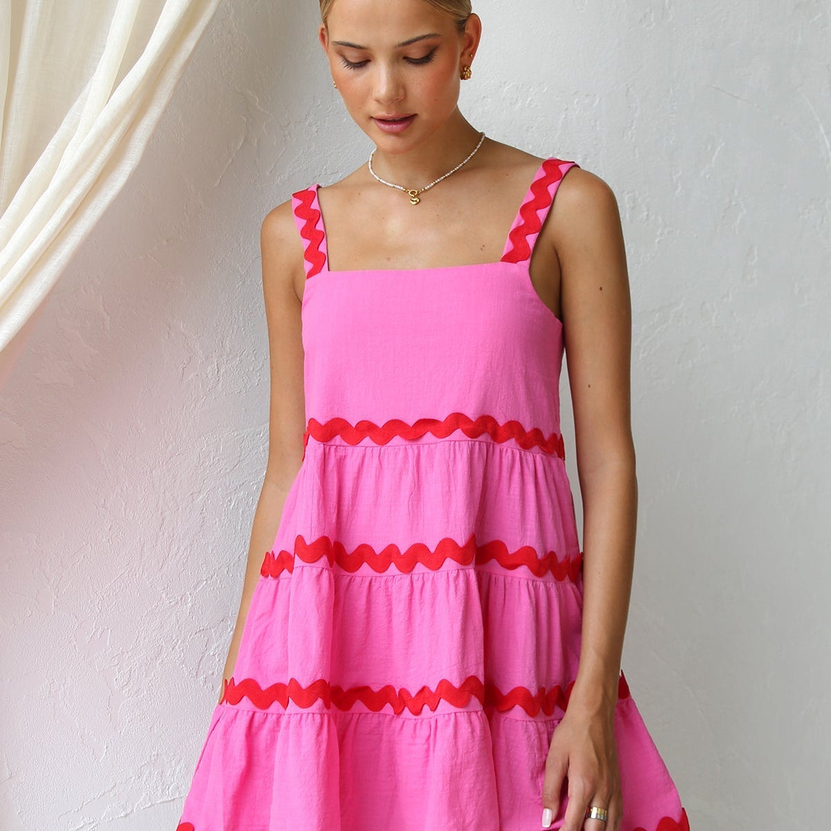 Inari Mini Elbise PEMBE