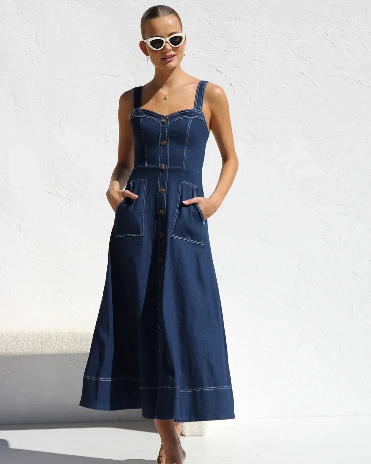 Heavenly Kot Görünümlü Maxi Elbise