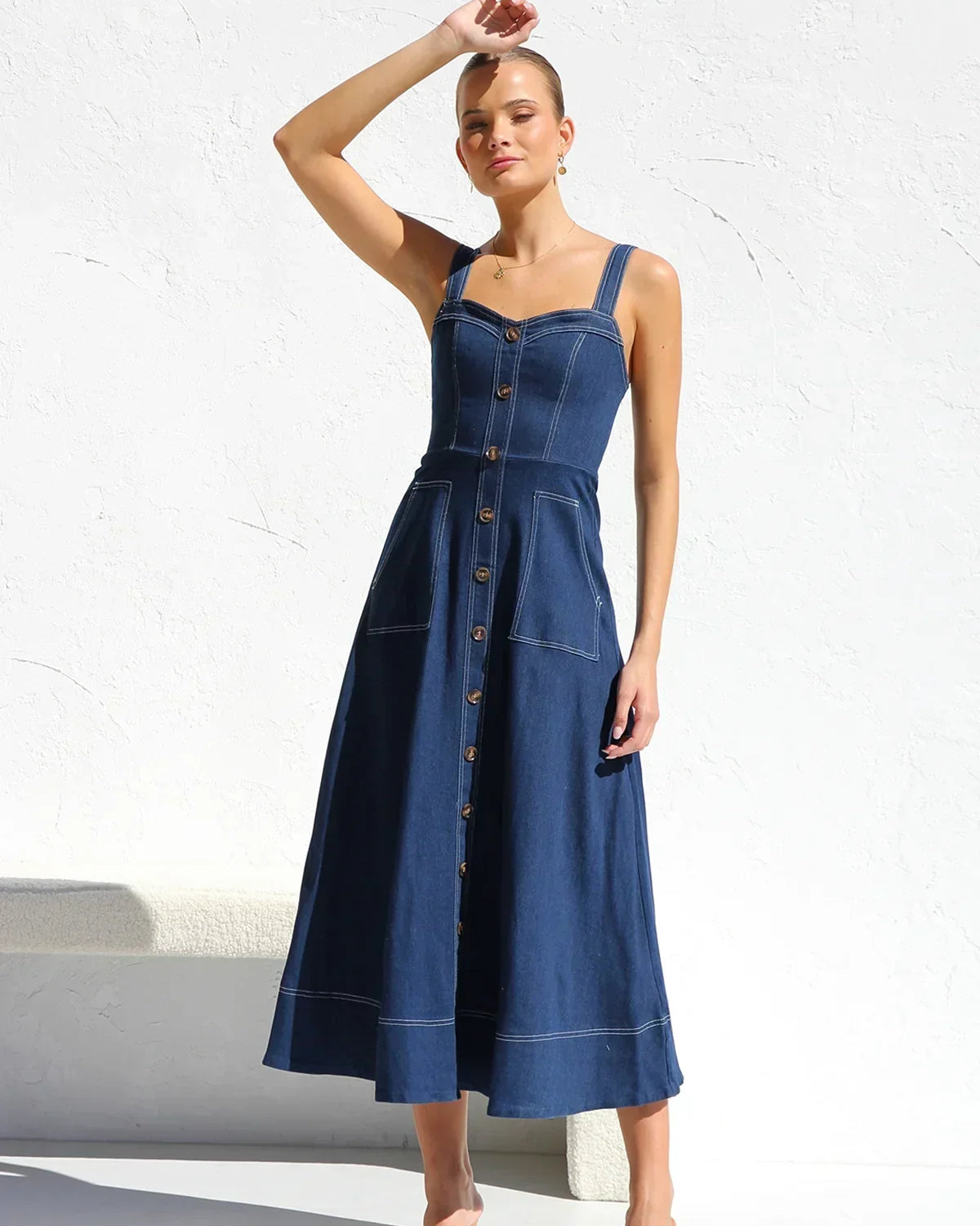 Heavenly Kot Görünümlü Maxi Elbise