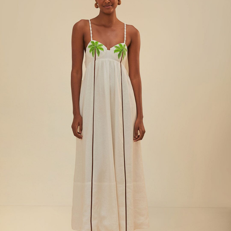 Laura Spagetti Hindistan Cevizi Ağacı Uzun Elbise