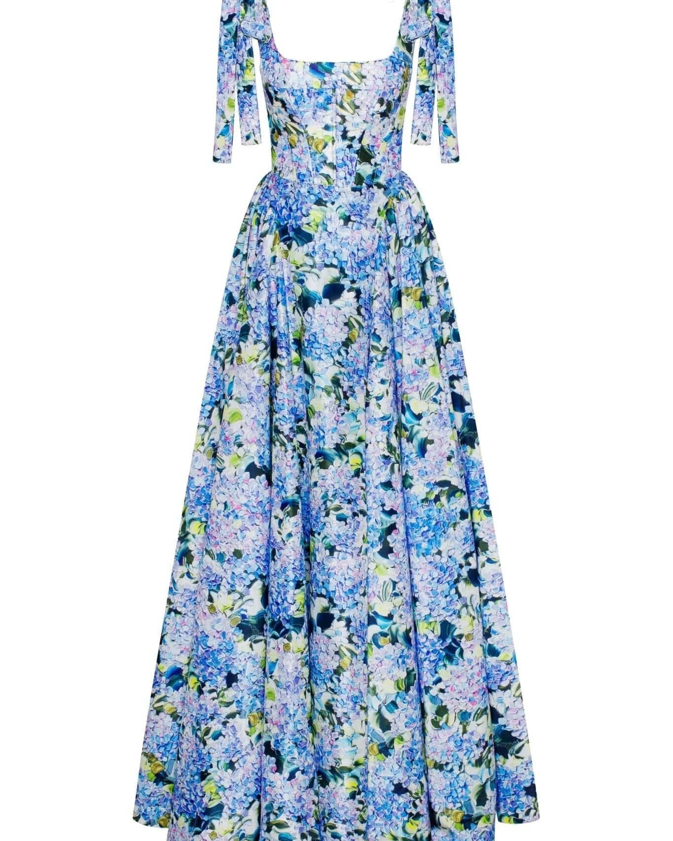 Kacey Ortanca Baskılı Askılı Maxi Elbise