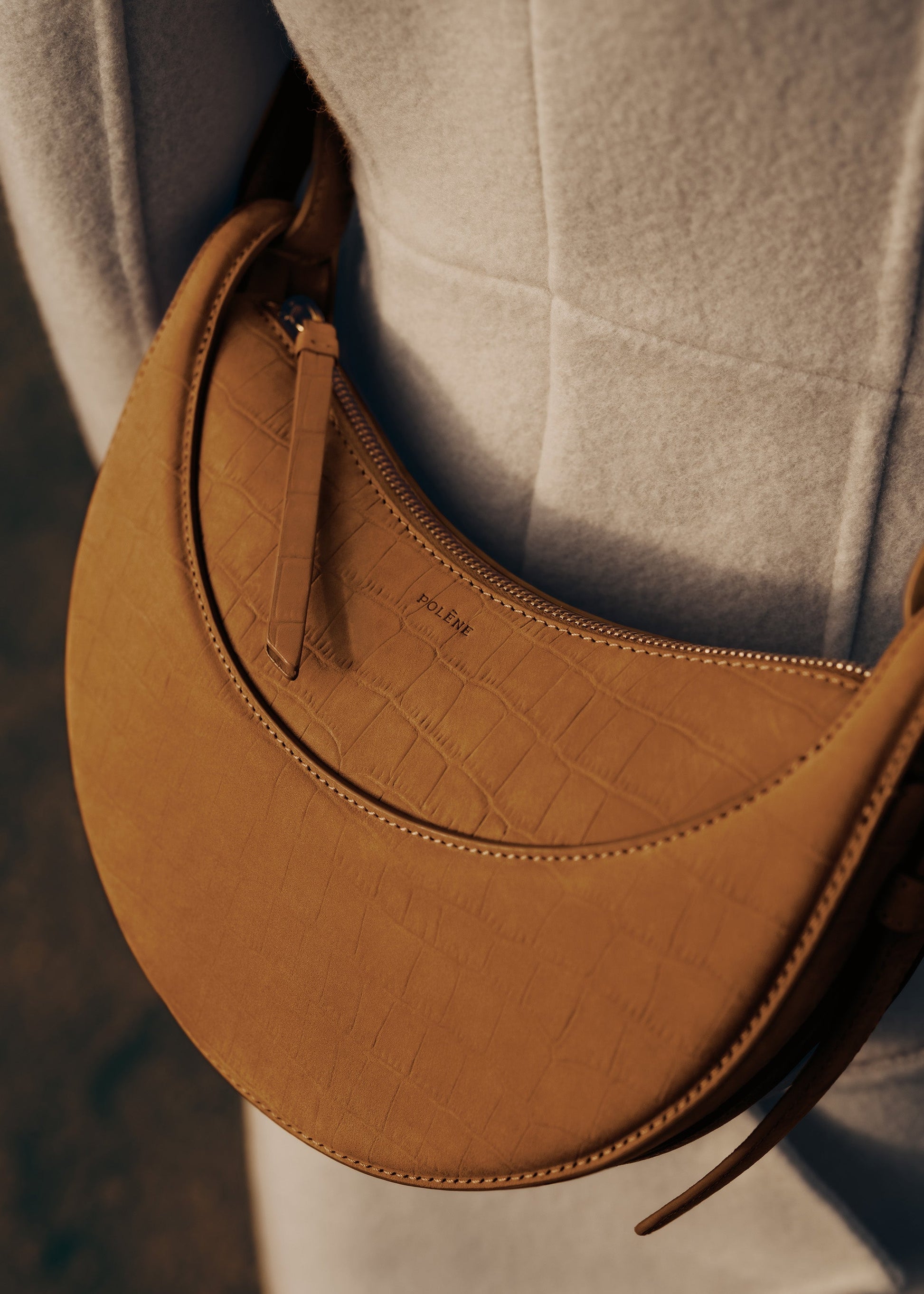 Avelin Omuz Çantası - Yılan derisi taba