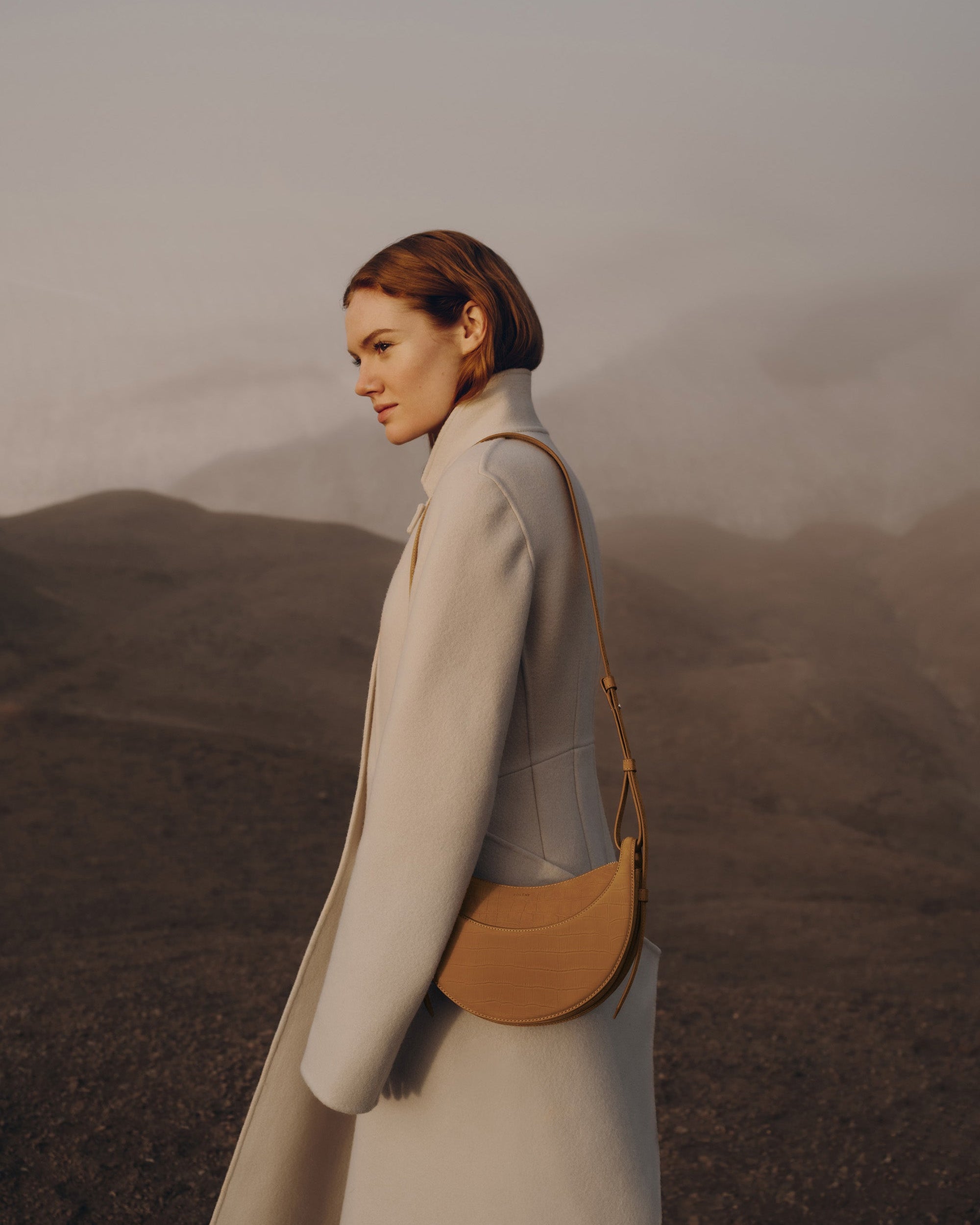 Avelin Omuz Çantası - Yılan derisi taba