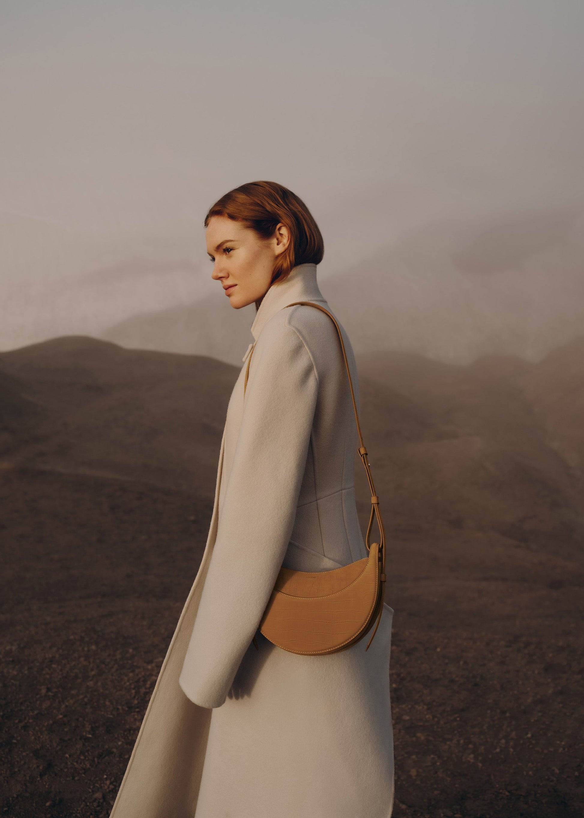 Avelin Omuz Çantası - Yılan derisi taba