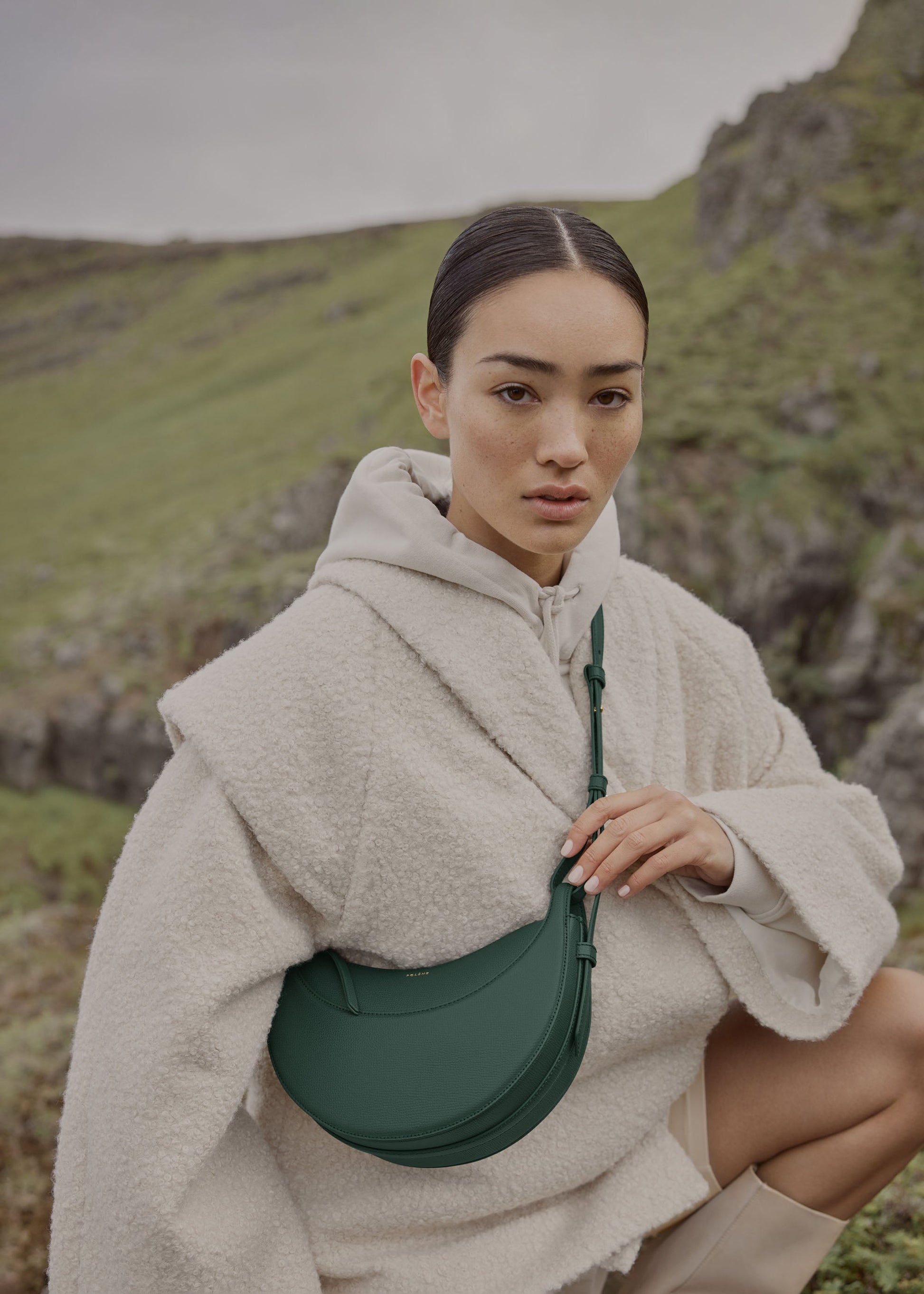 Avelin Omuz Çantası - Zümrüt yeşili