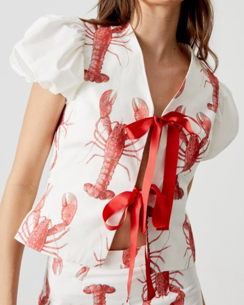 Istakoz Desenli Düz Pantolon Takım