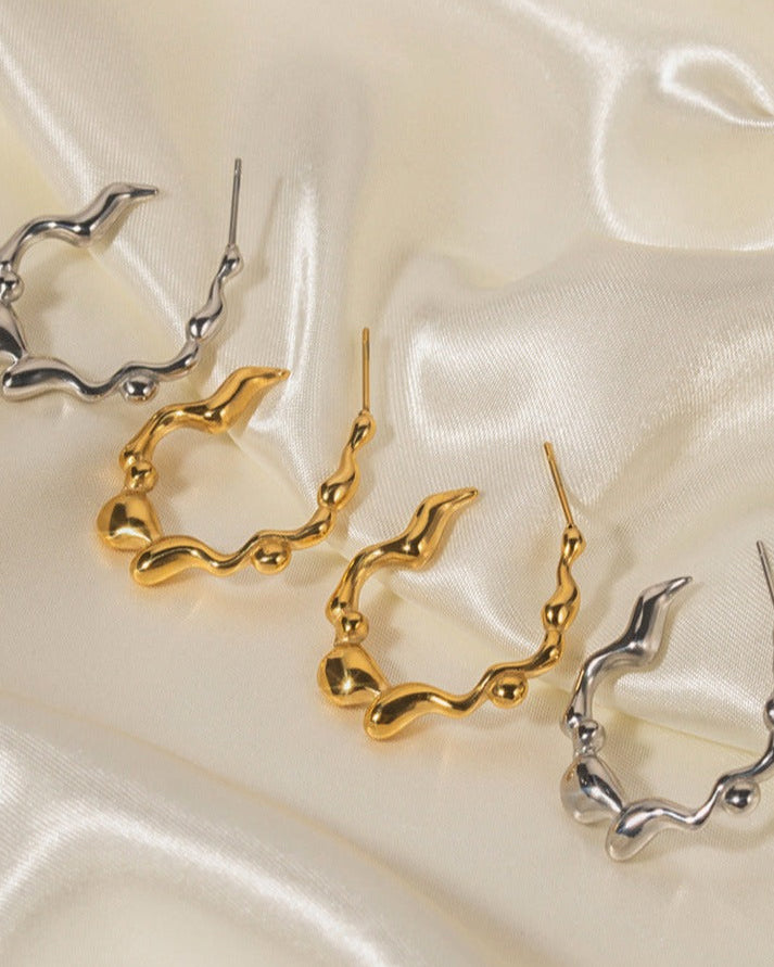 18K Düzensiz Şekilli Moda Küpe