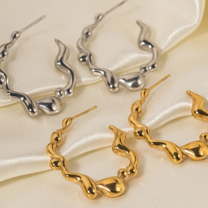 18K Düzensiz Şekilli Moda Küpe