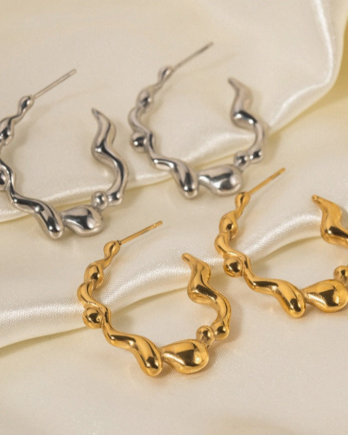 18K Düzensiz Şekilli Moda Küpe