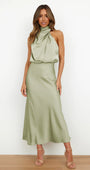 Esther Uzun Elbise - Açık Yeşil