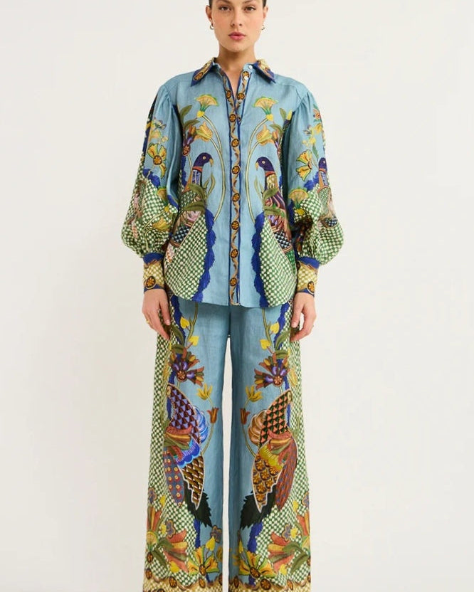 Félice Balon Kol Çiçekli Pantolon Takımı