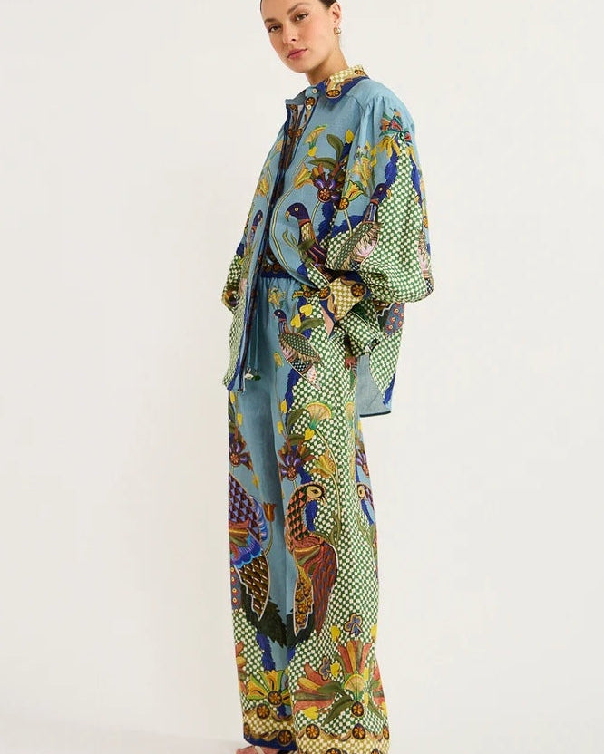 Félice Balon Kol Çiçekli Pantolon Takımı