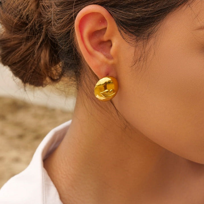 18 Ayar Altın Kaplama Dudak Küpe