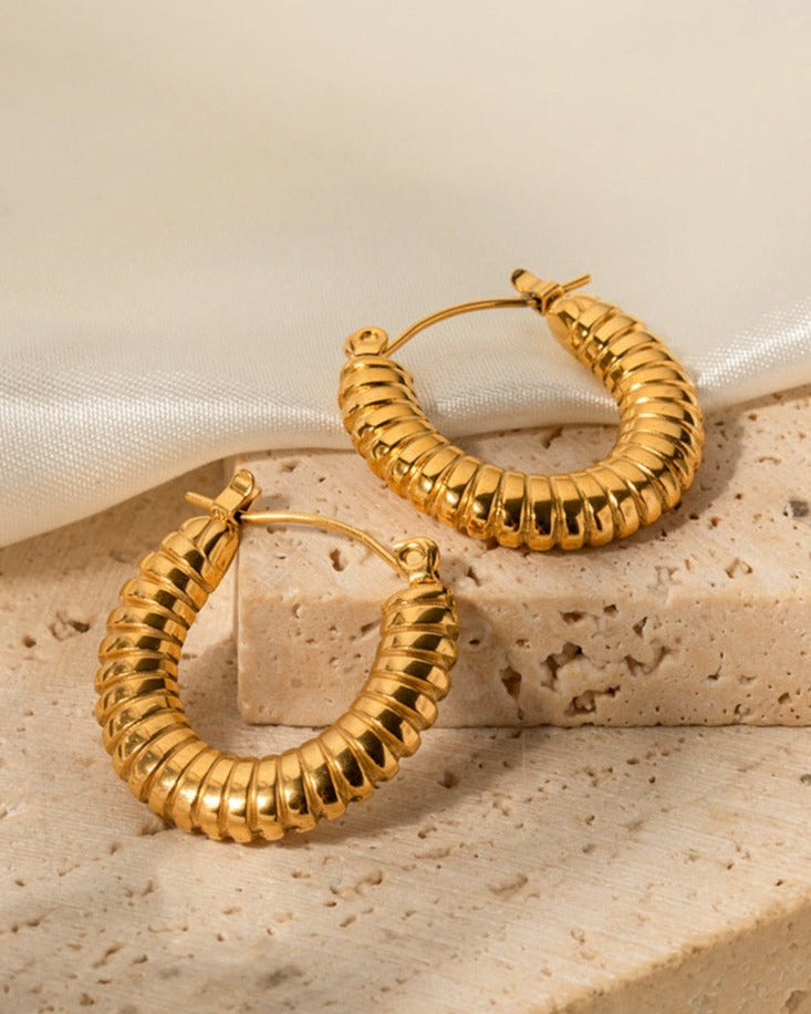 18K Altın Kaplama Burgu Küpe