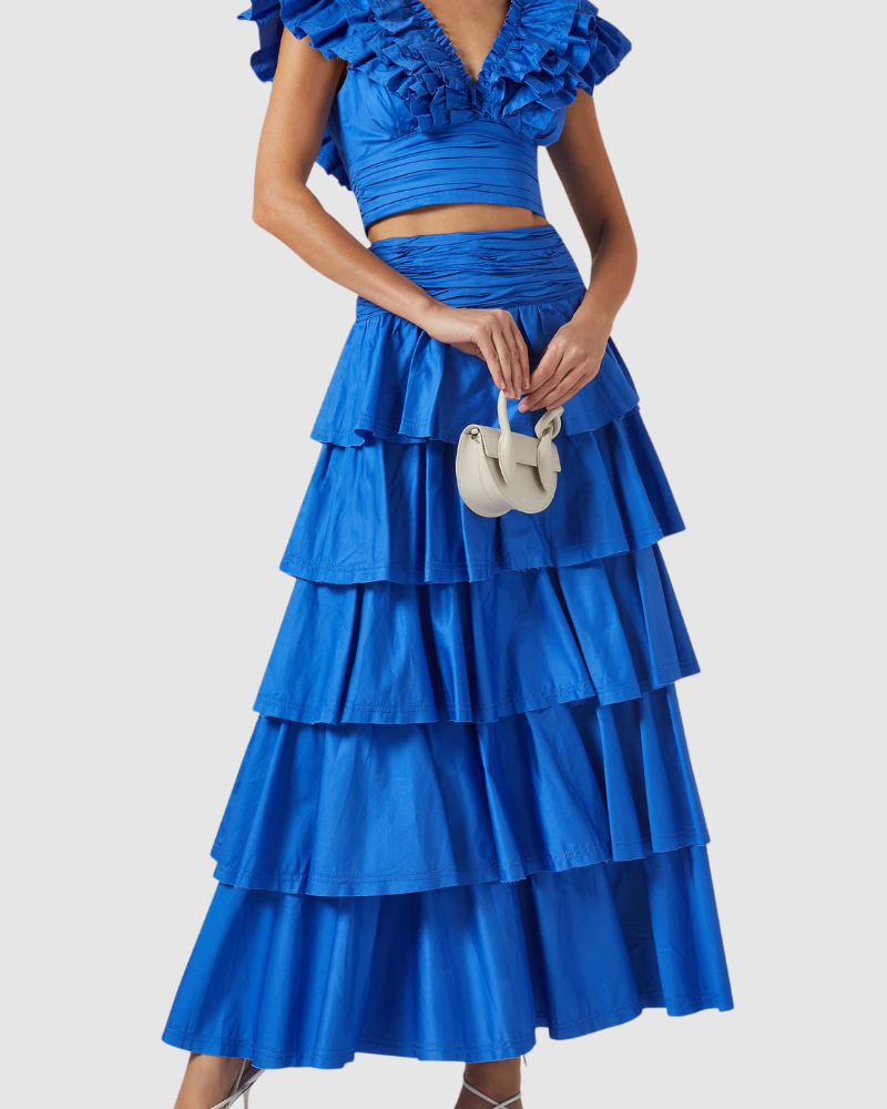 Ondine Katmanlı Volan Etek Takımı