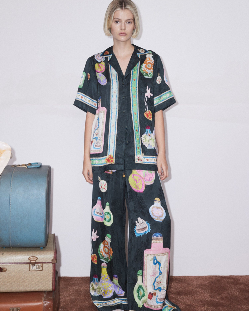 Philomène V Yaka Vazo Desenli Pantolon Takım