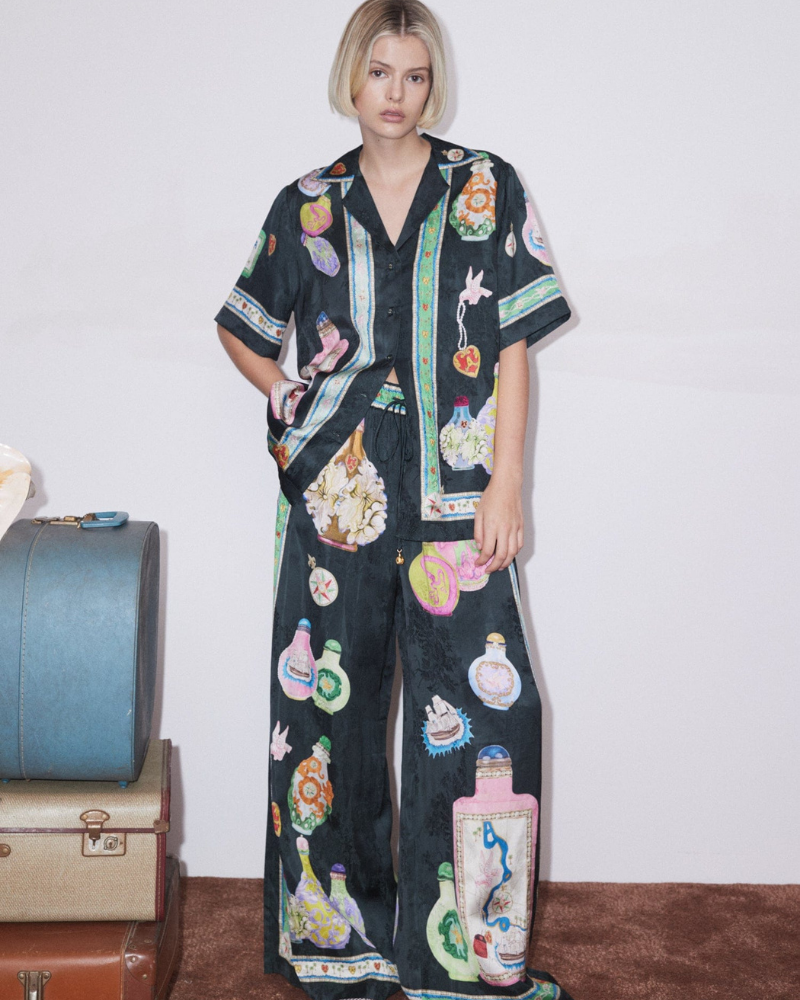 Philomène V Yaka Vazo Desenli Pantolon Takım