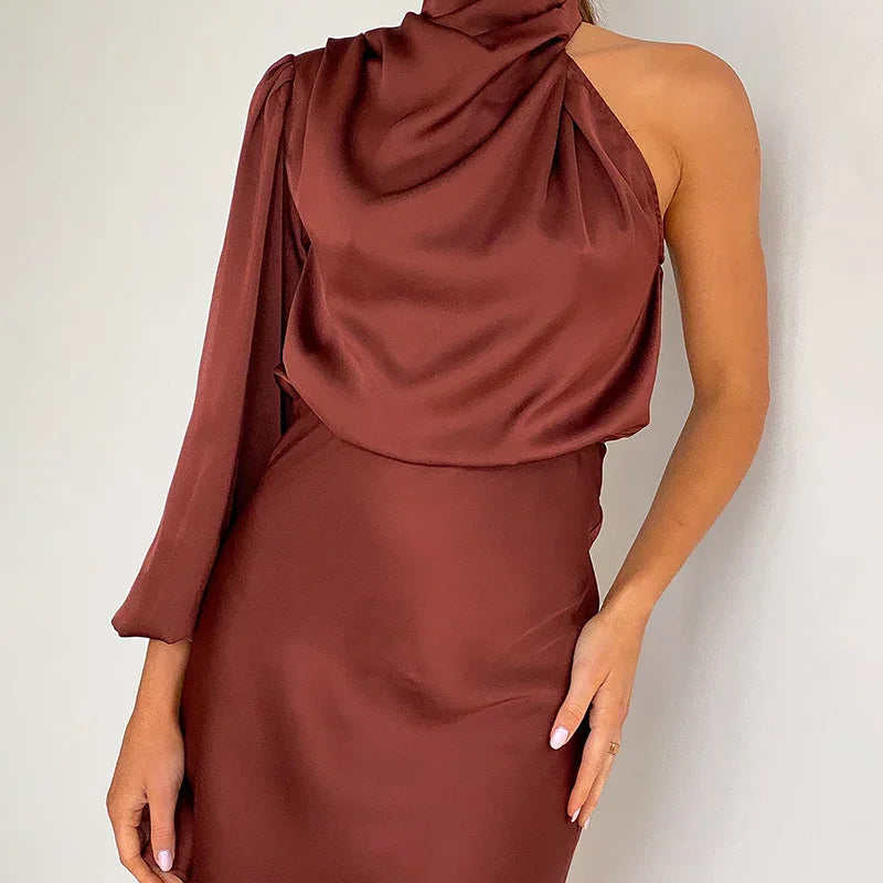 Lissy Mini Elbise - Kahverengi