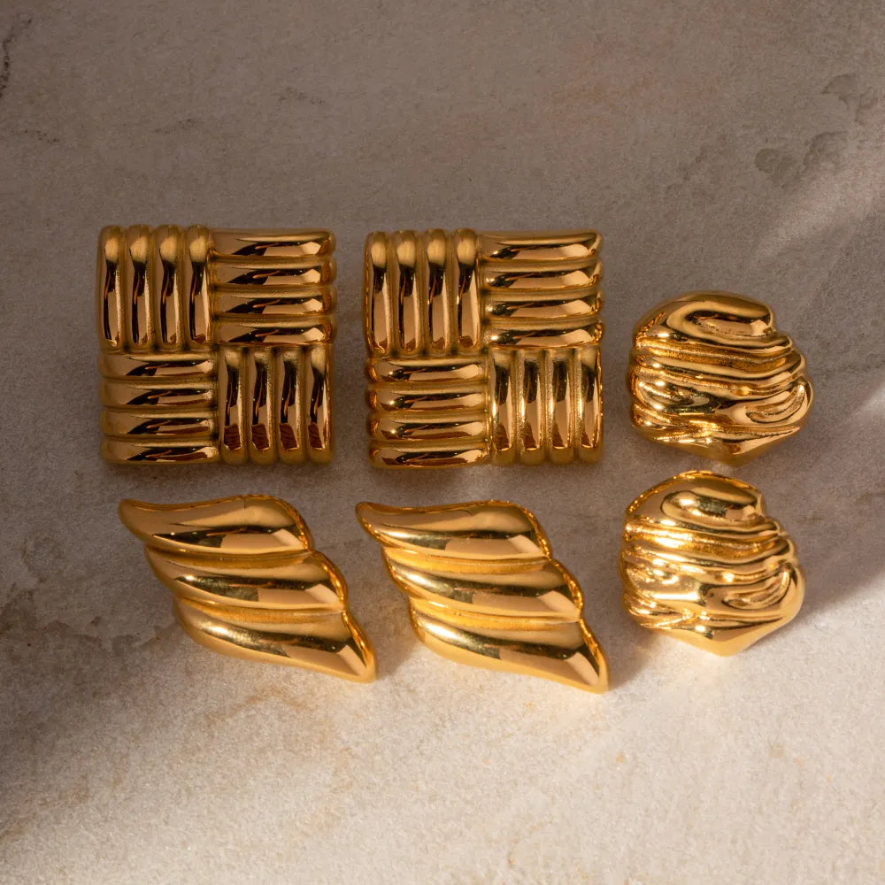 Uworld Vintage Paslanmaz Çelik Geometrik Küpe