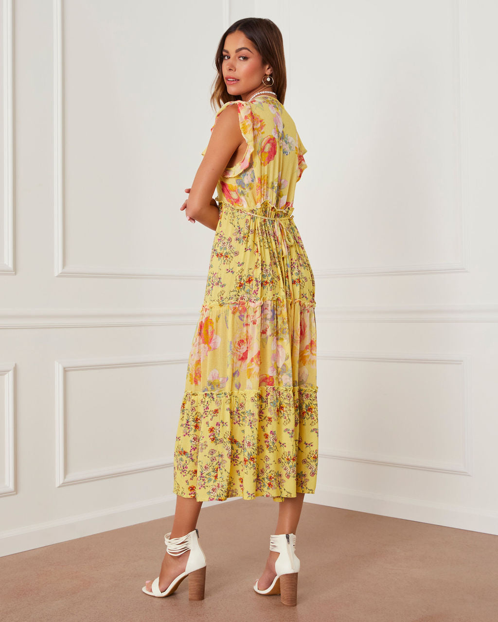 Novalie Boho Katlı Uzun Elbise