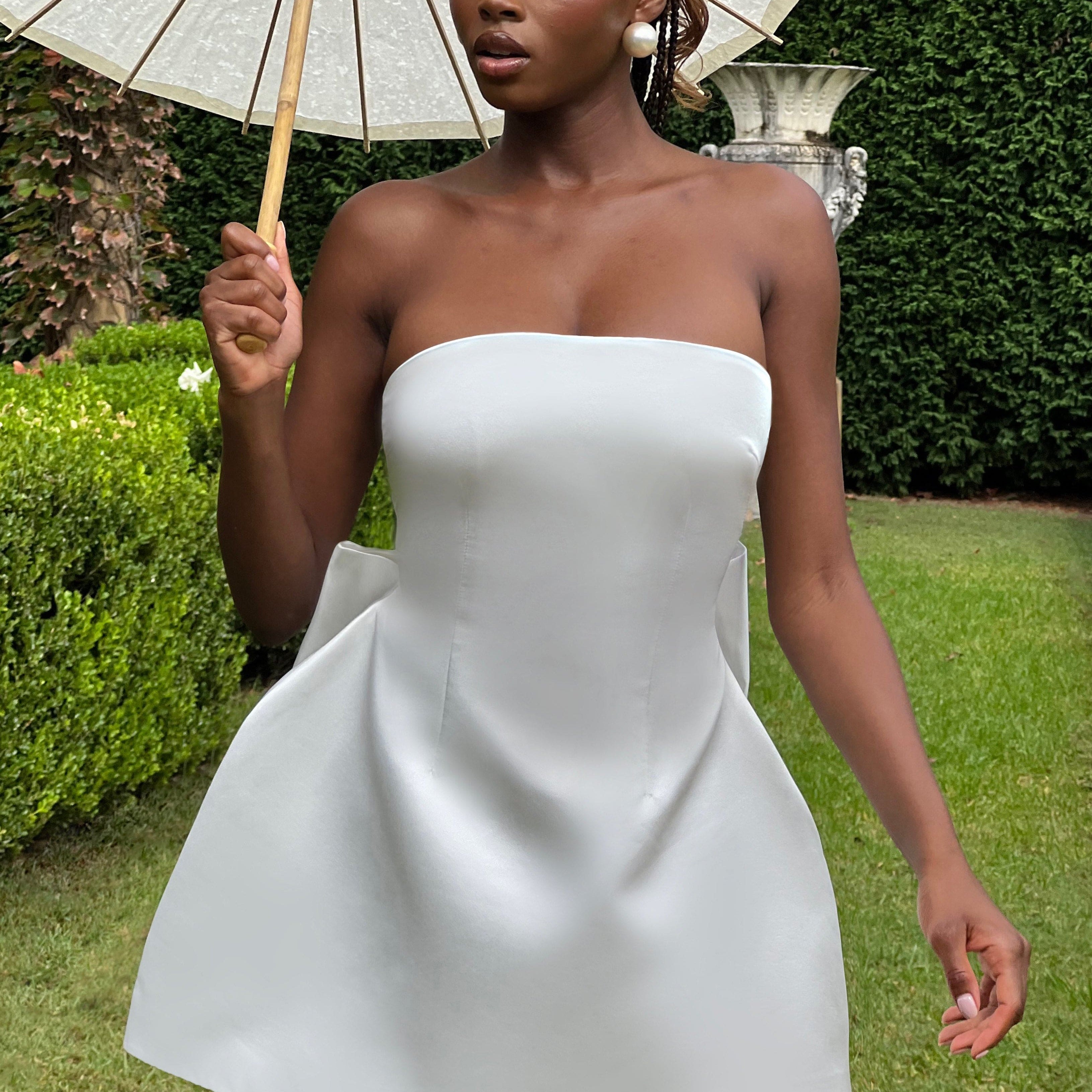 Abbey Mini Elbise – Ivory