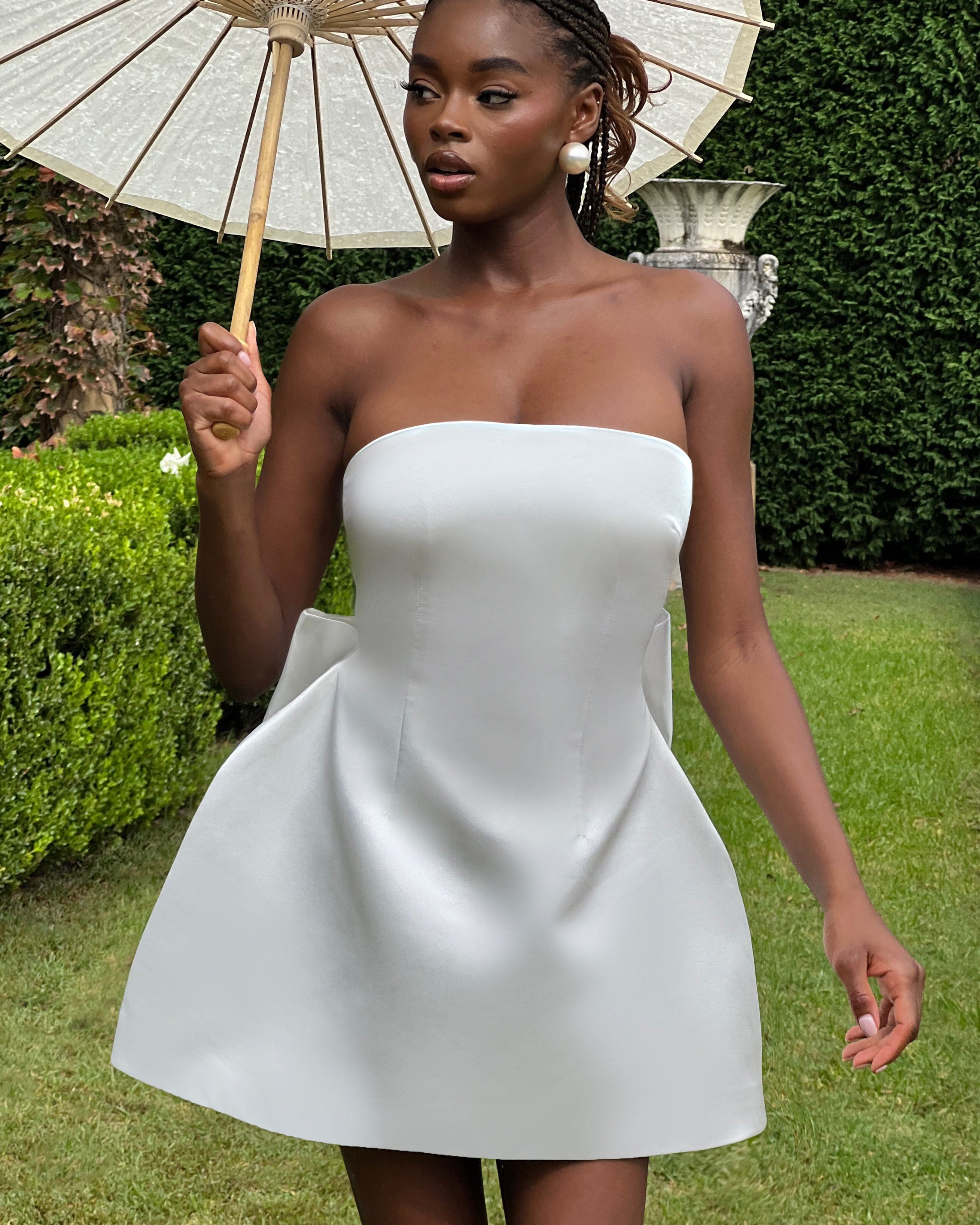 Abbey Mini Elbise – Ivory