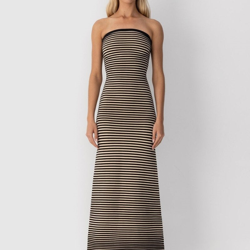 Adela Kolsuz Şerit Örgü Uzun Elbise