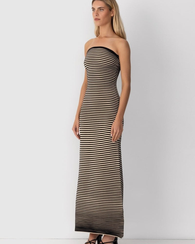 Adela Kolsuz Şerit Örgü Uzun Elbise