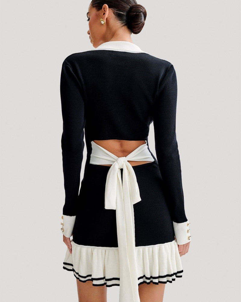 Alexia Kontrast  Mini Örgü Elbise