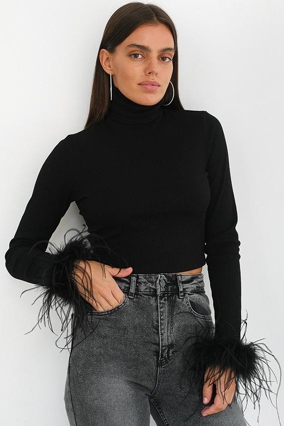 Apphia Tüylü Balıkçı Yaka Kazak