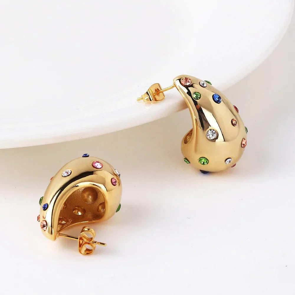 Çok Renkli Damla Küpe