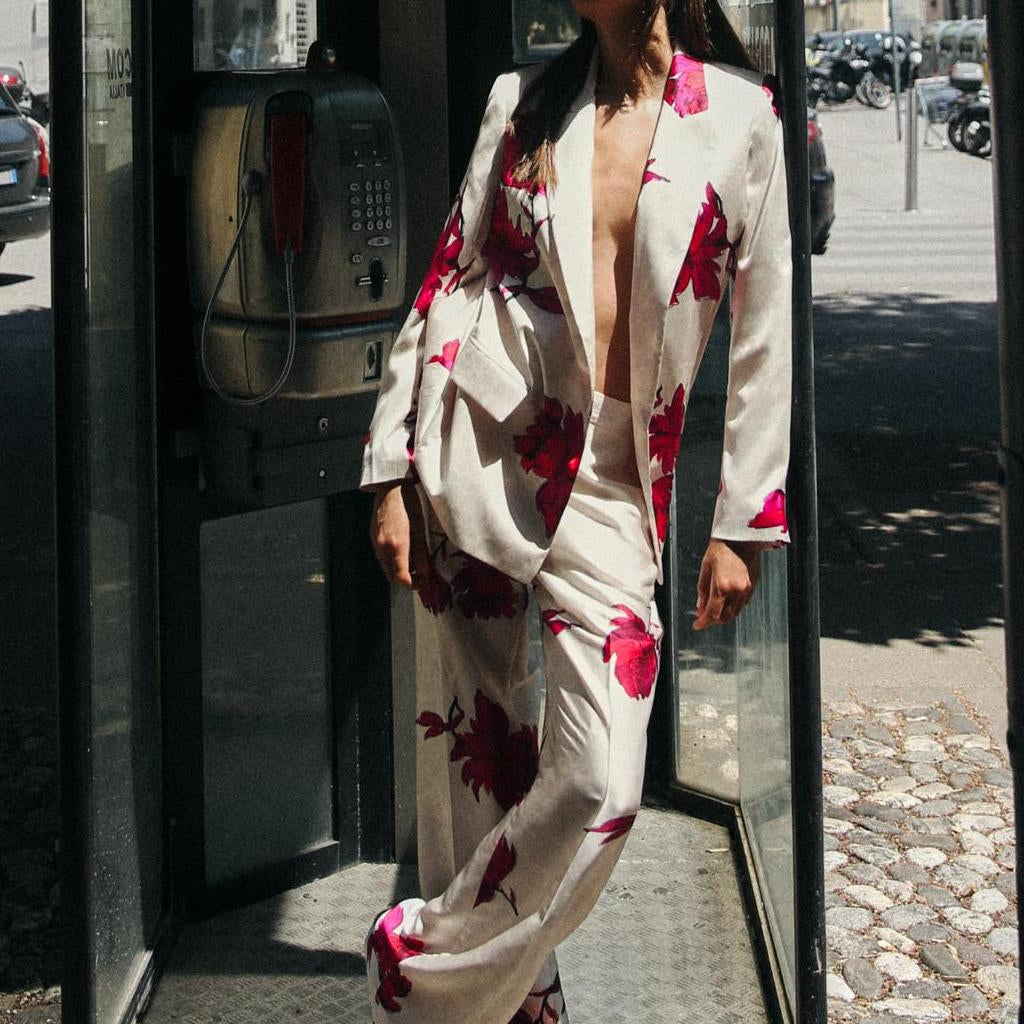 Nelly Baskılı Çiçekli Blazer Takımı