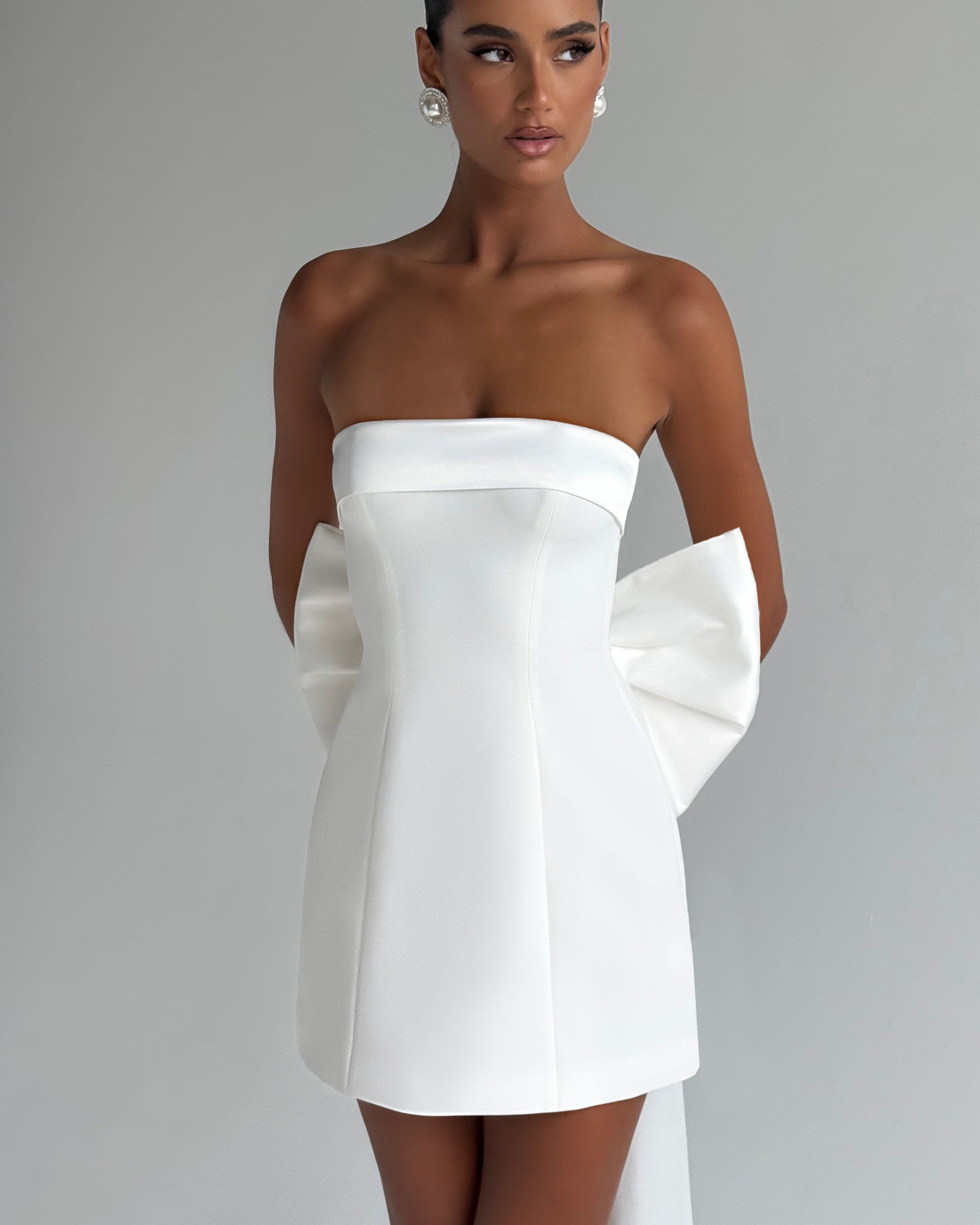 Barbara Fiyonk Detaylı Straplez Mini Elbise